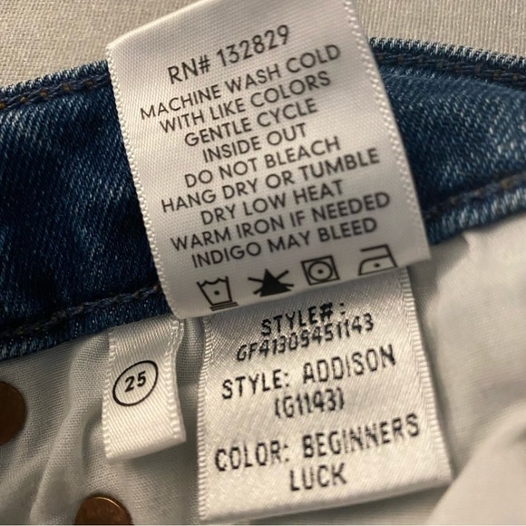 grlfrnd Grlfrnd Addison Straight Cropped Jeans Sz 25 - Picture 8 of 9